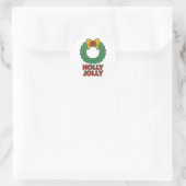 Weihnachtskranz Runder Aufkleber (Tasche)