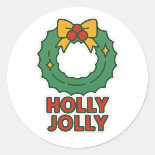 Weihnachtskranz Runder Aufkleber (Vorderseite)