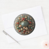 Weihnachtskranz Runder Aufkleber (Umschlag)