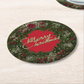 Weihnachtskranz Runder Pappuntersetzer (Angewinkelt)