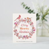 Weihnachtskranz rustikale schicke Weihnachtskarte (Stehend Vorderseite)