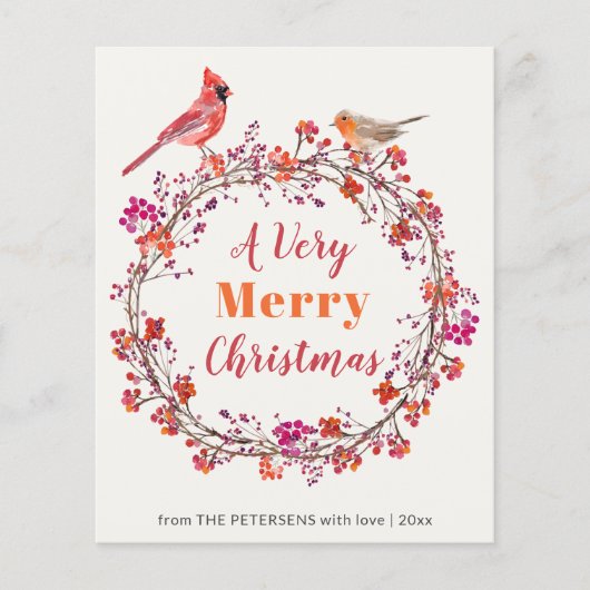 Weihnachtskranz rustikale schicke Weihnachtskarte (Vorderseite)