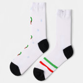 Weihnachtskranz- & Schneeflocken-Crew-Socken Socken (Linkes Detail)