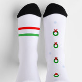 Weihnachtskranz- & Schneeflocken-Crew-Socken Socken (Oben)