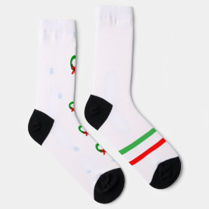 Weihnachtskranz- & Schneeflocken-Crew-Socken Socken