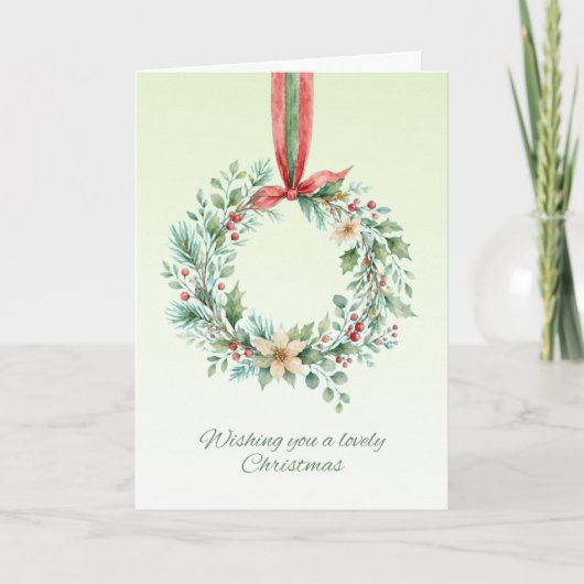 Weihnachtskranz Schöne Weihnachtskarte Feiertagskarte (Vorderseite)