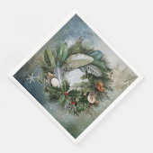 Weihnachtskranz Serviette (Ecke)