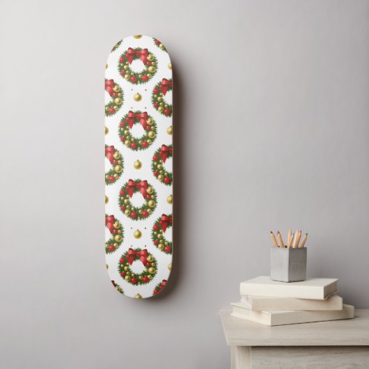 Weihnachtskranz Skateboard (Wandkunst)
