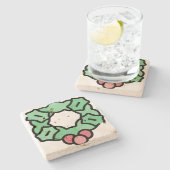 Weihnachtskranz Steinuntersetzer (Seitenansicht)