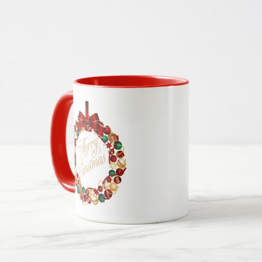 Weihnachtskranz-Tasse Tasse (Vorderseite Links)