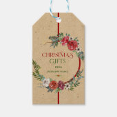 Weihnachtskranz, Textur von Schreibpapier Geschenkanhänger (Vorderseite)