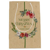 Weihnachtskranz, Textur von Schreibpapier Mittlere Geschenktüte (Vorderseite)