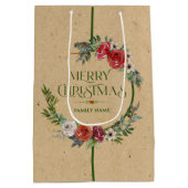 Weihnachtskranz, Textur von Schreibpapier Mittlere Geschenktüte (Rückseite)