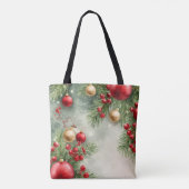 Weihnachtskranz Tote Tasche (Rückseite)
