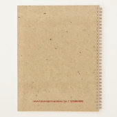 Weihnachtskranz, Typografie-Papiertextur 3 Ring Planer (Rückseite)