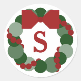 Weihnachtskranz-Umschlag Aufkleber, benutzerdefini Runder Aufkleber