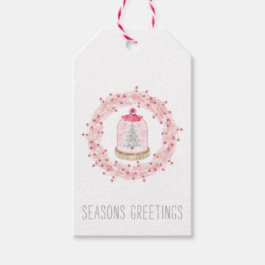 Weihnachtskranz und -aufkleber geschenkanhänger (Vorderseite)