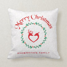 Weihnachtskranz und Herz-gestreiftes Hirsch