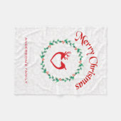 Weihnachtskranz und Hirsche Fleecedecke (Vorderseite (Horizontal))