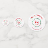 Weihnachtskranz und Hirsche Konfetti (Vorderseiten)