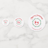 Weihnachtskranz und Hirsche Konfetti (Rückseiten)