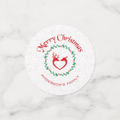 Weihnachtskranz und Hirsche Konfetti (Klein Vorderseite)