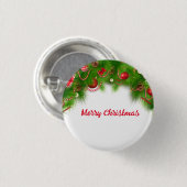 Weihnachtskranz und Rote Bulben und Geschenke Button (Vorne & Hinten)