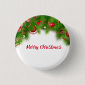 Weihnachtskranz und Rote Bulben und Geschenke Button (Vorderseite)
