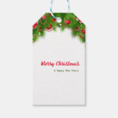 Weihnachtskranz und Rote Bulben und Geschenke Geschenkanhänger (Vorderseite)