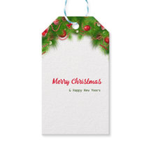 Weihnachtskranz und Rote Bulben und Geschenke