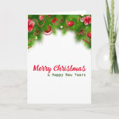 Weihnachtskranz und Rote Bulben und Geschenke Karte (Vorderseite)