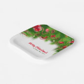 Weihnachtskranz und Rote Bulben und Geschenke Pappteller (Gewinkelt)