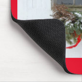 Weihnachtskranz und Roter Bogen Mousepad (Ecke)