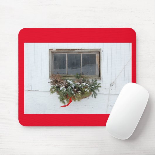 Weihnachtskranz und Roter Bogen Mousepad (Mit Mouse)