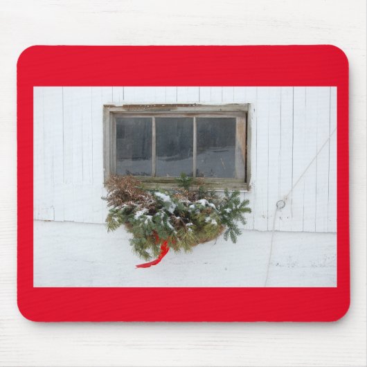 Weihnachtskranz und Roter Bogen Mousepad (Vorne)