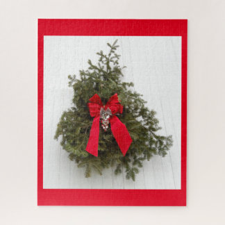 Weihnachtskranz und Roter Bogen Puzzle