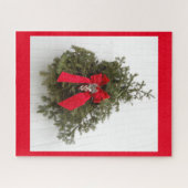 Weihnachtskranz und Roter Bogen Puzzle (Horizontal)