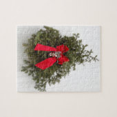Weihnachtskranz und Roter Bogen Puzzle (Horizontal)
