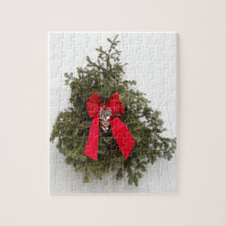 Weihnachtskranz und Roter Bogen Puzzle