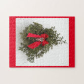 Weihnachtskranz und Roter Bogen Puzzle (Horizontal)