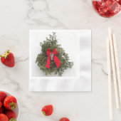 Weihnachtskranz und Roter Bogen Serviette (Beispiel)