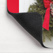 Weihnachtskranz und Roter Bow im Stall Mousepad (Ecke)