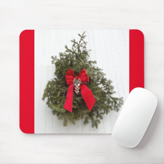 Weihnachtskranz und Roter Bow im Stall Mousepad (Mit Mouse)