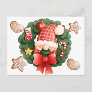 Weihnachtskranz und -schmuck Weihnachtsfeiertag Po Feiertagspostkarte