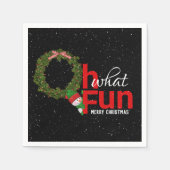 Weihnachtskranz und Schneemann Serviette (Vorderseite)