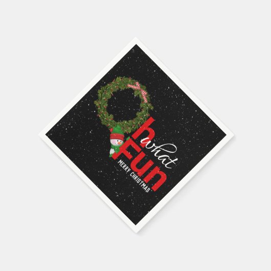 Weihnachtskranz und Schneemann Serviette (Ecke)