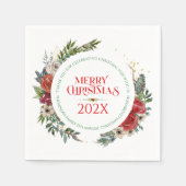 Weihnachtskranz und typografische Servietten für d (Vorderseite)