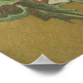 Weihnachtskranz und Winterhütte Poster (Ecke)