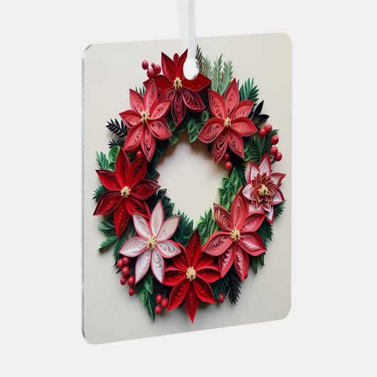 Weihnachtskranz-Urlaubsornament Ornament Aus Metall (Vorderseite Rechts)