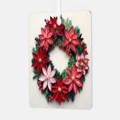 Weihnachtskranz-Urlaubsornament Ornament Aus Metall (Vorderseite links)